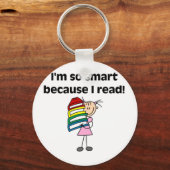Girl Smart weil ich lese Schlüsselanhänger (Vorderseite)