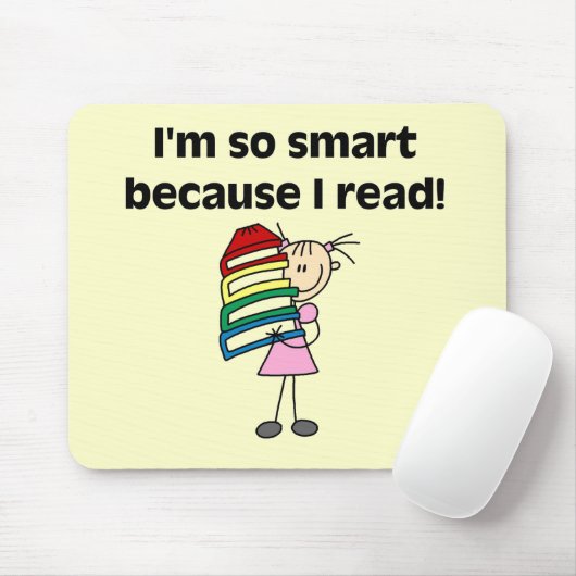 Girl Smart, weil ich Tshirts und Geschenke lese Mousepad (Mit Mouse)