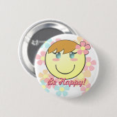 Girl Smiley Button (Vorne & Hinten)