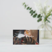 Girl Smoke Vape Shop Business Card Visitenkarte (Stehend Vorderseite)