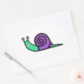 Girl Snail Ovaler Aufkleber (Umschlag)