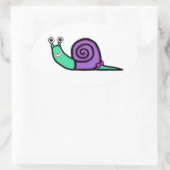 Girl Snail Ovaler Aufkleber (Tasche)