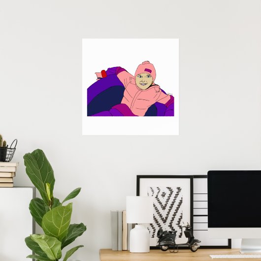 Girl Snow Tubing Poster (Heimbüro)