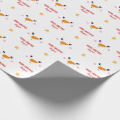Girl Snowman Face Weihnachtswrapping Paper Geschenkpapier (Ecke)