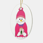 Girl Snowman in Pink Toque Keramikornament (Links)