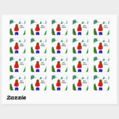 Girl Snowy Winter Wonderland Quadratischer Aufkleber (Blatt)