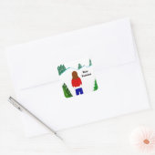 Girl Snowy Winter Wonderland Quadratischer Aufkleber (Umschlag)