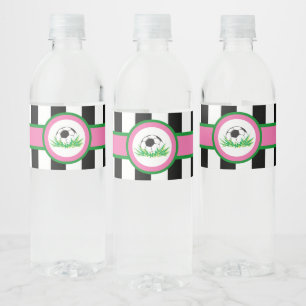 Girl Soccer Birthday Wasser Flasche Labels Wasserflaschenetikett