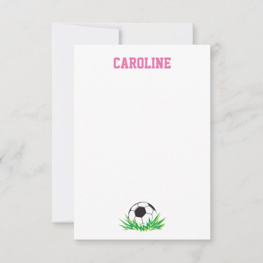 Girl Soccer Danke Stationery Mitteilungskarten (Vorderseite)