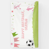 Girl Soccer Football Party Banner Pink Sports (Vertikal)