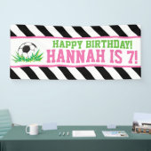 Girl Soccer Happy Birthday Banner (Messe)