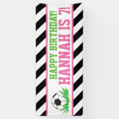Girl Soccer Happy Birthday Banner (Vertikal)