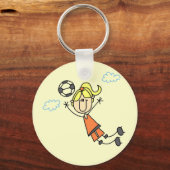 Girl Soccer Jump Tshirts und Geschenke Schlüsselanhänger (Vorderseite)