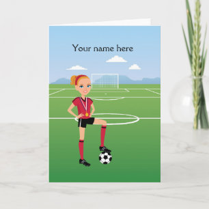Girl Soccer Player / Fußball-Match Einladung