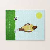 Girl Soccer Player Illustration Name Jersey Nummer Puzzle (Horizontal)