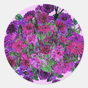 Girl Soft Lilac mit Hübscher Lila Blume Runder Aufkleber