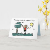 Girl Softball Camp Strichmännchen Denken Sie an Si Karte (Gelbe Blume)