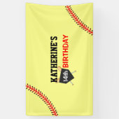 Girl Softball Geburtstagsparty Hintergrund Banner (Vertikal)