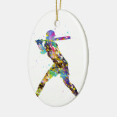 Girl Softball Player Keramik Ornament (Links)