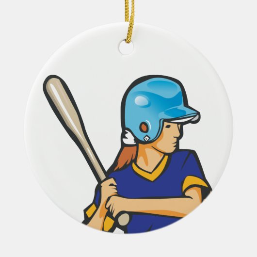 Girl-Software-Baseball-Player-Grafik Keramikornament (Vorne)