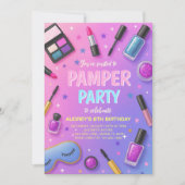 Girl Spa Pamper Party Birthday Invitation Einladung (Vorderseite)