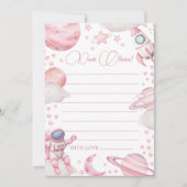 Girl Space Birthday Time Capsule Card Einladung (Vorderseite)