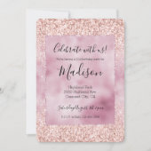 Girl-Sparkle-Rosa-Glitzer Einladung (Vorderseite)