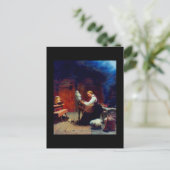 Girl Spinning Wool Postkarte (Stehend Vorderseite)