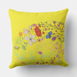 Girl Spring Floral Yellow Kissen