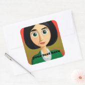 Girl Square Sticker (Umschlag)