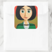 Girl Square Sticker (Tasche)