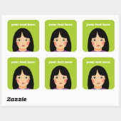 Girl Square Sticker (Blatt)