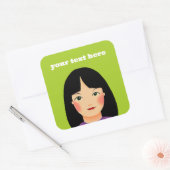 Girl Square Sticker (Umschlag)
