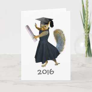 Girl Squirrel Abschluss 2016-Karte Karte