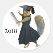 Girl Squirrel Grad 2018 Sticker (Vorderseite)