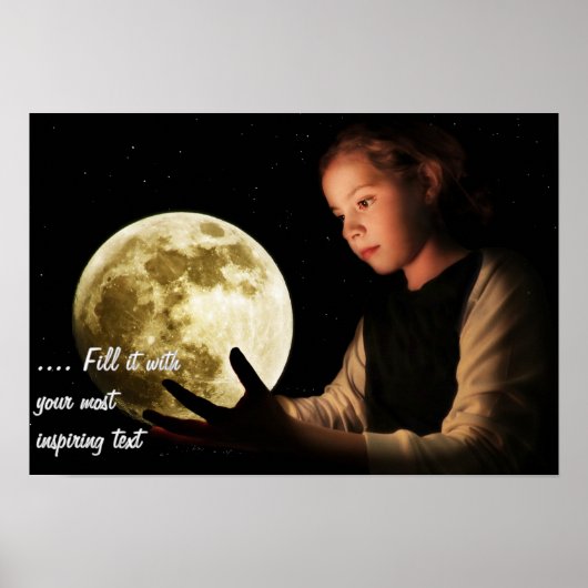Girl staring at the moon poster (Vorne)