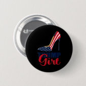 Girl Stilettos High Heel American Flag Trump 2024 Button (Vorne & Hinten)