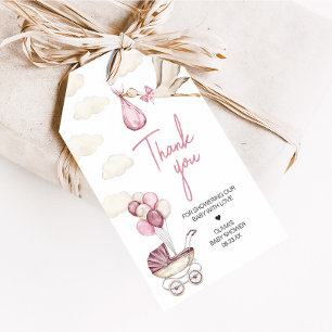 Girl Storck Special Delivery Baby Shower Tag Geschenkanhänger