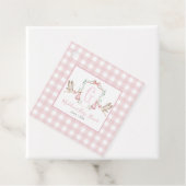 Girl Stork Pink Gingham Gefälteags Geschenkanhänger (Beispiel)