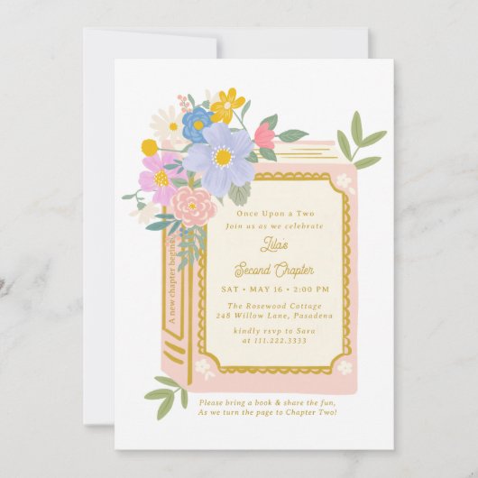 Girl Storybook 2nd Birthday Invitation  Einladung (Vorderseite)