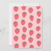 Girl Strawberry Berry Erster Geburtstag Einladung (Rückseite)