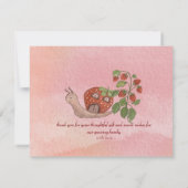 Girl & Strawberry 'Berry Sweet' Baby Shower Thank Dankeskarte (Rückseite)