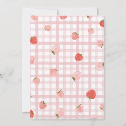 Girl Strawberry Berry Sweet Bow Baby Dusche Einladung (Rückseite)