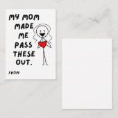 Girl Strichmännchen Meine Mama machte mich zu Vale Mitteilungskarte (Vorne/Hinten)