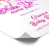Girl Strike Up Bowling Baby Shower Welcome Poster (Ecke)