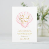 Girl Summer Beach Baby Dusche Dankeskarte (Stehend Vorderseite)