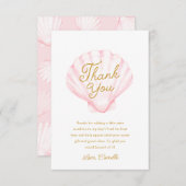 Girl Summer Beach Baby Dusche Dankeskarte (Vorne/Hinten)