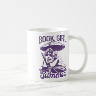 Girl Summer Funny Books Girl Lover Urlaub _ Kaffeetasse