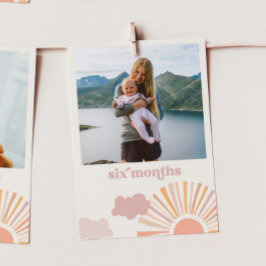 Girl Sun Monthly Banner Card - sechs Monate Einladung