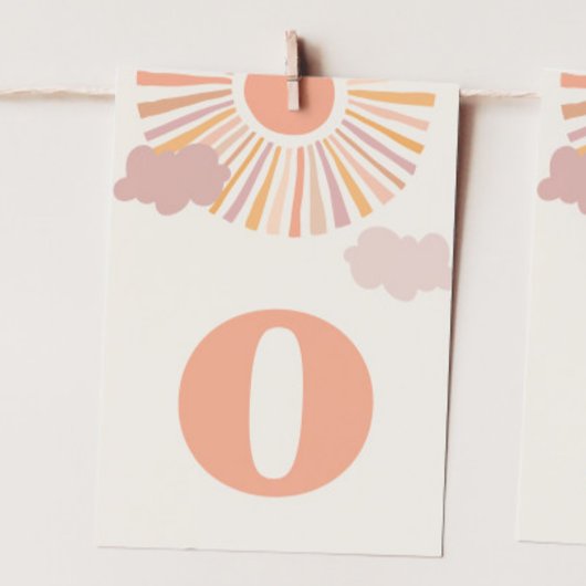 Girl Sun ONE Hochstuhlbanner - Buchstabe "O" Einladung